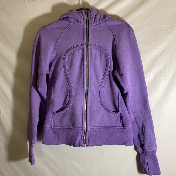 lululemon athletica Sweaters - Lululemon Sparkly Purple Scuba Hoodie size 6